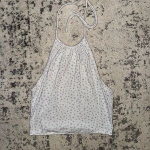 PacSun White and Blue Floral Halter Top